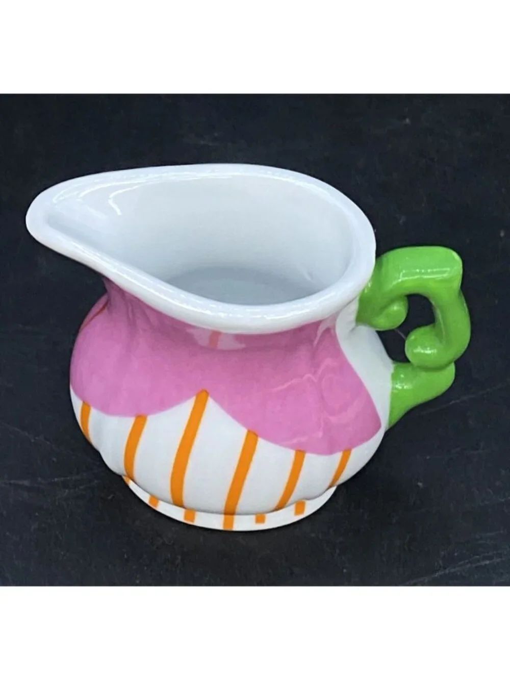 Italian Tre Marie Pottery Pitcher & Retro Green Pink Miniature Lot 2